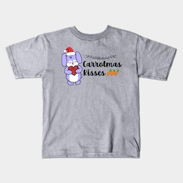 Carrotmas Kisses Kids T-Shirt by the-krisney-way